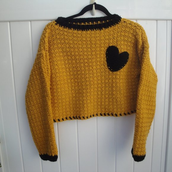 Purdue Boilermakers Sweaters - Boiler UP--Purdue Boilermakers Cropped Old Gold and Black Sweater!